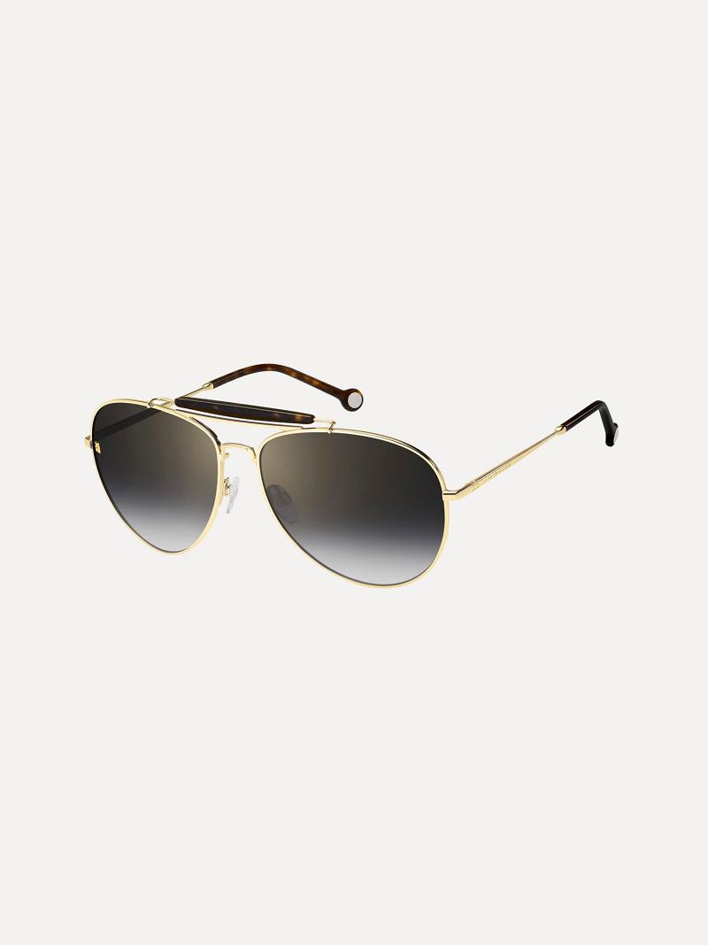 Női Tommy Hilfiger Pilot Sunglasses Napszemüveg Fekete | HU 676DFM